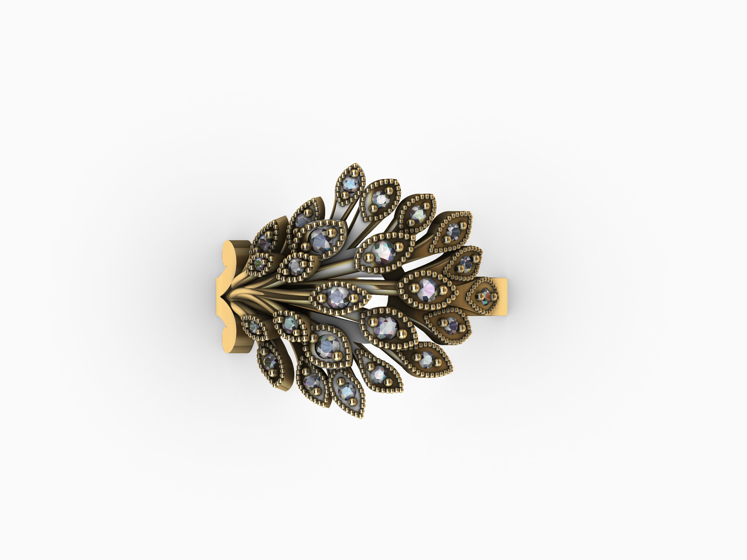 Peacock Ring 3D CAD Digital Model - Etsy