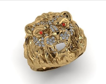 3D File CAD Design Lion Ring Model Stl Printable file