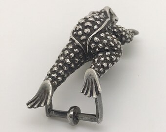 Vintage B. Kieselstein Cord Toad Frog Silver Belt Buckle - Etsy display picture 1