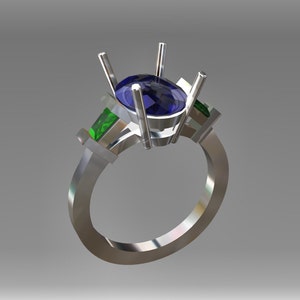 Drie stenen ring 3D CAD Model STL-bestand