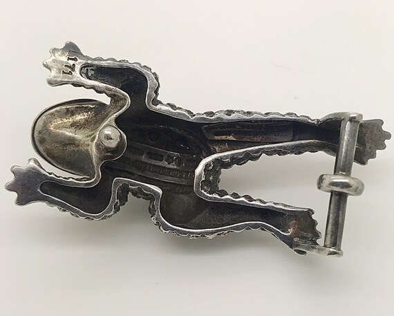 Vintage B. Kieselstein Cord Toad Frog Silver Belt Buckle  display picture 1
