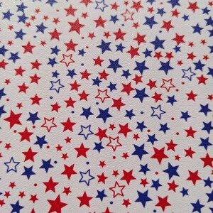 Patriotische Sterne Vinyl Stoff - 12x52 "ROLLE - Haarschleife Vinyl - Faux Vegan Leder für Ohrringe - Rot Weiß Blau Vinyl - Embroidery Supply