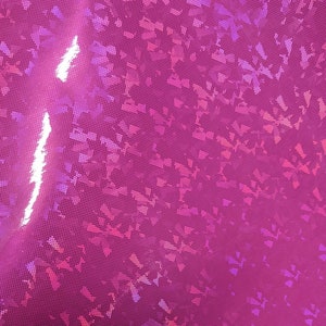 Dark Pink Sparkle Shattered Holographic Vinyl, 12x52&#39; ROLL Embroidery Vinyl, Canvas Backed Vinyl, Applique Sewing Supply, Bow Faux Leather