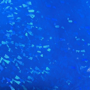Blue Sparkle Shattered Holographic Vinyl, 12x52&#39; ROLL Embroidery Vinyl, Canvas Backed Vinyl, Applique Sewing Supply, Bow Faux Leather
