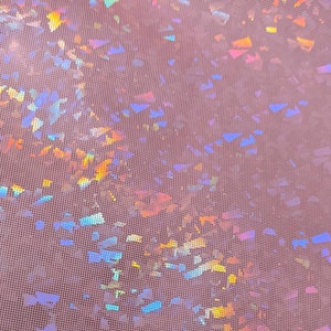 Pink Sparkle Shattered Holographic Vinyl, 12x52&#39; ROLL Embroidery Vinyl, Canvas Backed Vinyl, Applique Sewing Supply, Bow Faux Leather