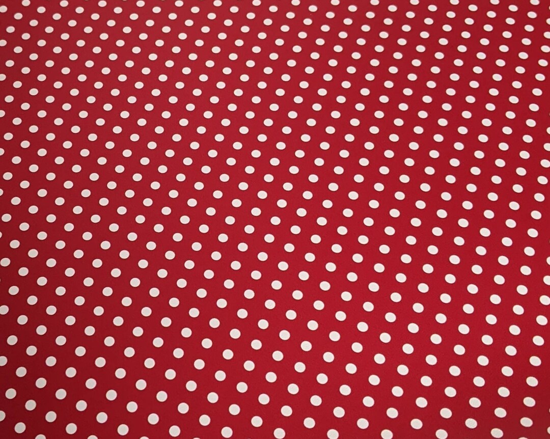 Red White Polka Dot Vinyl Fabric 9x12 SHEET Hair Bow Etsy