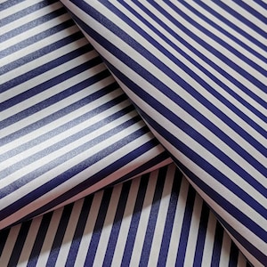 Blau Silber Hausfarben Streifen Vinyl Stoff - 12x52" ROLL - Haarschleife Vinyl - Kunst veganes Leder für Ohrringe - Stickerei