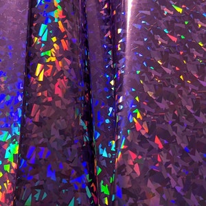 Purple Shattered Holographic Vinyl - 12X52&quot; ROLL - Embroidery Canvas Backed Vinyl - Applique  Sewing Suppy - Bow Supply - Faux Leather