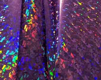 Paars verbrijzeld holografisch vinyl - VEL 9 x 12" - vinyl met borduursel en canvas - stoffen naaiwerk Suppy - strikvoorraad - kunstleer