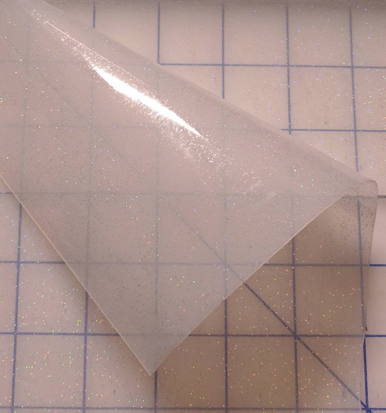 White Tinted Glitter Jelly Vinyl 9x12 SHEET Embroidery Etsy