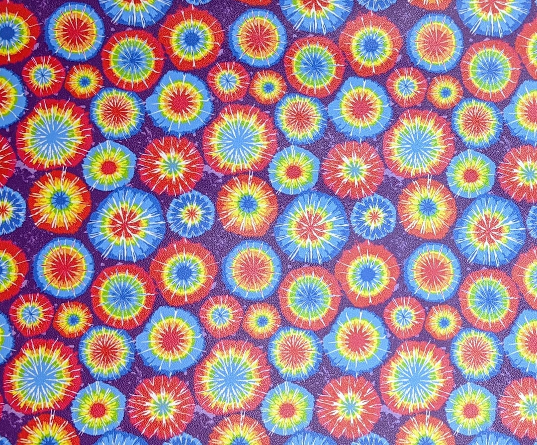 Tie Dye Vinyl Fabric 9x12 SHEET Hair Bow Vinyl in the Hoop Fabric Sewing Supply Embroidery