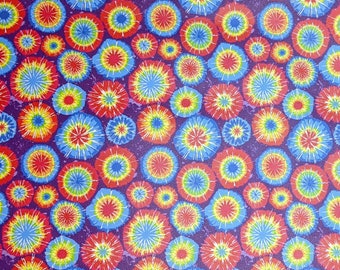 Tie Dye Vinyl Fabric - 12x52" ROLL - Hair Bow Vinyl - In The Hoop Fabric - Sewing Supply - Embroidery Supplies - Faux Vegan Leather Pleather