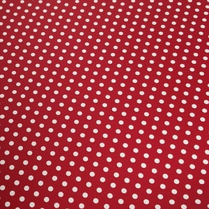 Roter weißer Polka Dot Vinyl Stoff, 12x132cm Rolle, Haarschleife Vinyl, In The Hoop Fabric - Nähzubehör - Stickerei Zubehör - Kunstleder
