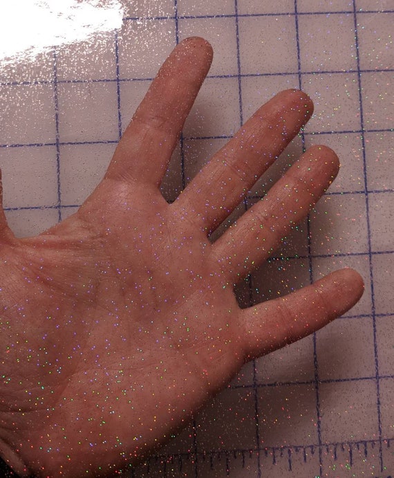 Holographic Star Glitter Clear Tint Jelly Vinyl 9x47 ROLL Embroidery PVC Film Embroidery Applique Vinyl Supplies Transparent Film
