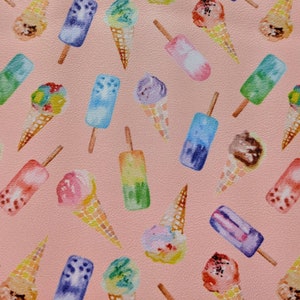 Eiscreme Vinyl Stoff - 12x52 "ROLLE - Haarschleife Vinyl - In The Hoop Stoff - Nähen Embroidery Supply - Faux Vegan Leder für Ohrringe