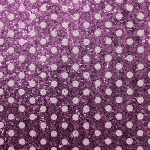 Lila weiße Tupfen grobstrick Glitzer Vinyl - 30,5x132 cm ROLLE - Haarschleife Vinyl - In The Hoop Fabric - Nähen Stickerei Zubehör - Kunstleder