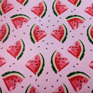 Wassermelone Vinyl Stoff - 12x52 "ROLLE - Haarschleife Vinyl - In The Hoop Stoff - Nähzubehör - Stickerei Zubehör - Faux Vegan Leder