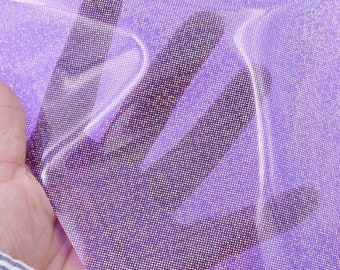 Foglio di vinile olografico di coriandoli arcobaleno lavanda - Pellicola da ricamo in fogli 9x12" - Vinile per applicazioni di ricamo - Fornitura per fiocco - Pellicola trasparente