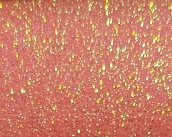 Neon Orange Glitter Vinyl - 9x12" SHEET Embroidery Glitter Vinyl, Canvas Back Glitter Vinyl, Hair Bow, Key Fob Fabric, Applique Fabric