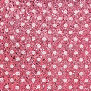 Rosa weiß Polka Dot Klommen Glitter Vinyl - 9 x 12" BLATT - Haar Schleife Vinyl - in den Reifen Stoff - Nähen Stickerei liefert - Kunstleder
