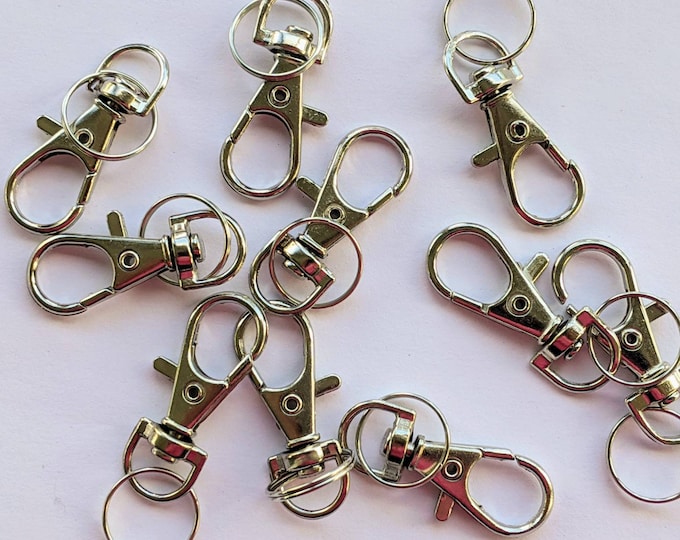 Lobster Clasp Keychain Lobster Clasp and Jump Rings Metal Lanyard Clip Key Ring Clasp Jump Ring