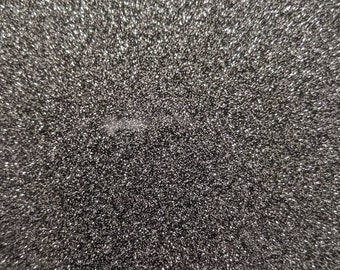 Gunmetal Silver Glitter Vinyl - 12x52&quot; ROLL Embroidery Vinyl - Canvas Backed Glitter Fabric - Applique Marine Glitter Vinyl Supply