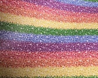 Rainbow Printed Glitter Vinyl Fabric - 12x52" ROLL - Hair Bow Vinyl - In The Hoop Fabric, Sewing Supply, Embroidery Supplies, Vegan Leather