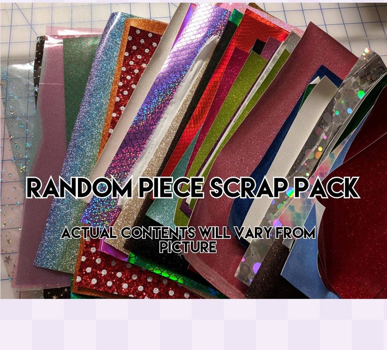 Contents Will Vary From Picture Applique Faux Leather Random Sewing Vinyl Scrap Pack Canvas Glitter /& Jelly Vinyl Hair Bow Vinyl
