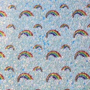 Regenbogen blau schillernde klobige Glitzer Leinwand - 12x52" ROLL - Haarschleife Vinyl - In The Hoop Stoff - Nähen Embroidery Supply - Ohrringe DIY