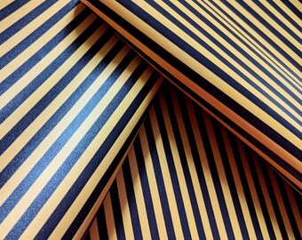 Yellow Black House Colors Stripes Vinyl Fabric - 12x52" ROLL - Hair Bow Vinyl - Faux Vegan Leather for Earrings - Embroidery Supply