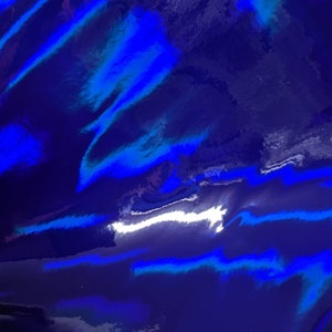 Royal Navy Prismatic Holographic Embroidery Vinyl - 9x12&quot; SHEET - Canvas Backed Applique Vinyl - Embroidery Supply, Bow Supply, Towel Vinyl