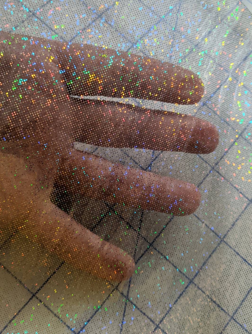 Transparent Film Bow Supply 9x12 Sheet Embroidery PVC Film Teal Rainbow