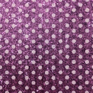 Lila weiße Polka Dot Klommige Glitzer Vinyl - 9 x 12" BLATT - Haar Schleife Vinyl - in den Reifen Stoff - Nähen Stickerei liefert - Kunstleder