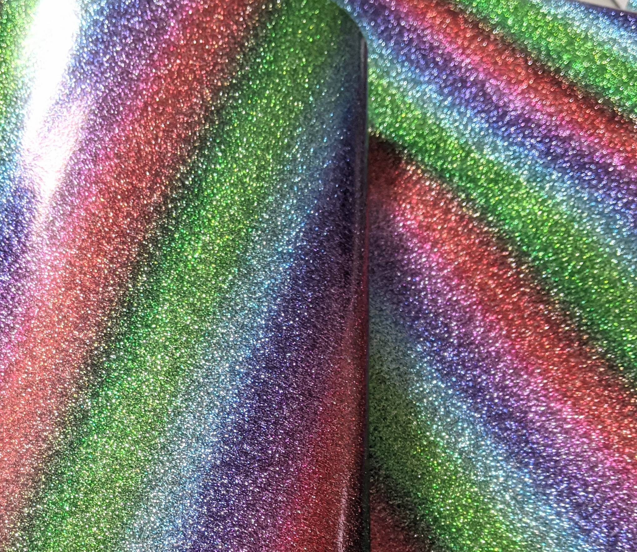 FAUX GLITTER RAINBOW VINYL