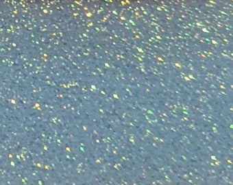 Blue Glitter Vinyl - 9x12" SHEET Embroidery Glitter Vinyl, Canvas Back Glitter Vinyl, Applique Rainbow Glitter, Hair Bow, Key Fob Fabric