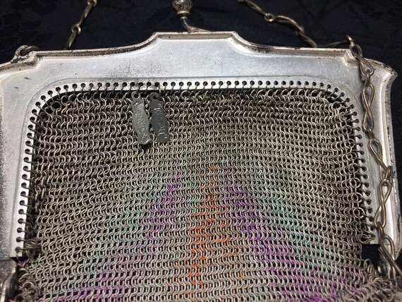 Whiting & Davis painted mesh chatelaine purse - image 7