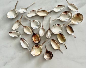 22 Bulk Mismatched Silverplate Spoon Heads - Supply