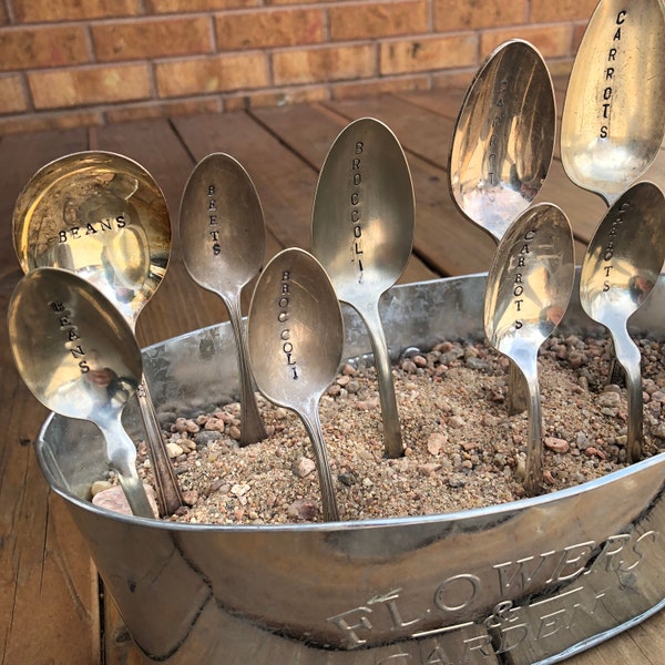 Stamped Silverware Garden Markers — Vegetables