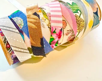 Upcycled Fabric Washi Tape - Assorted Colors - By the Yard