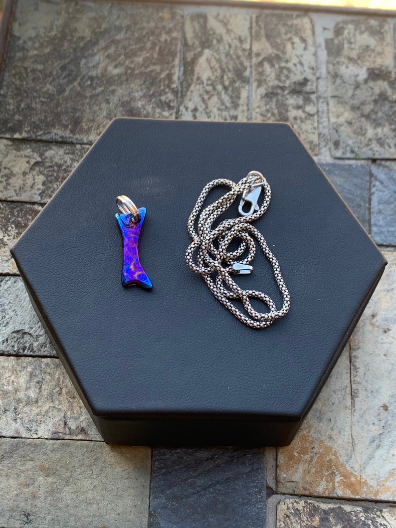 Handmade Timascus Mokuti Mokume Gane Sword Pendant Sterling Silver Necklace