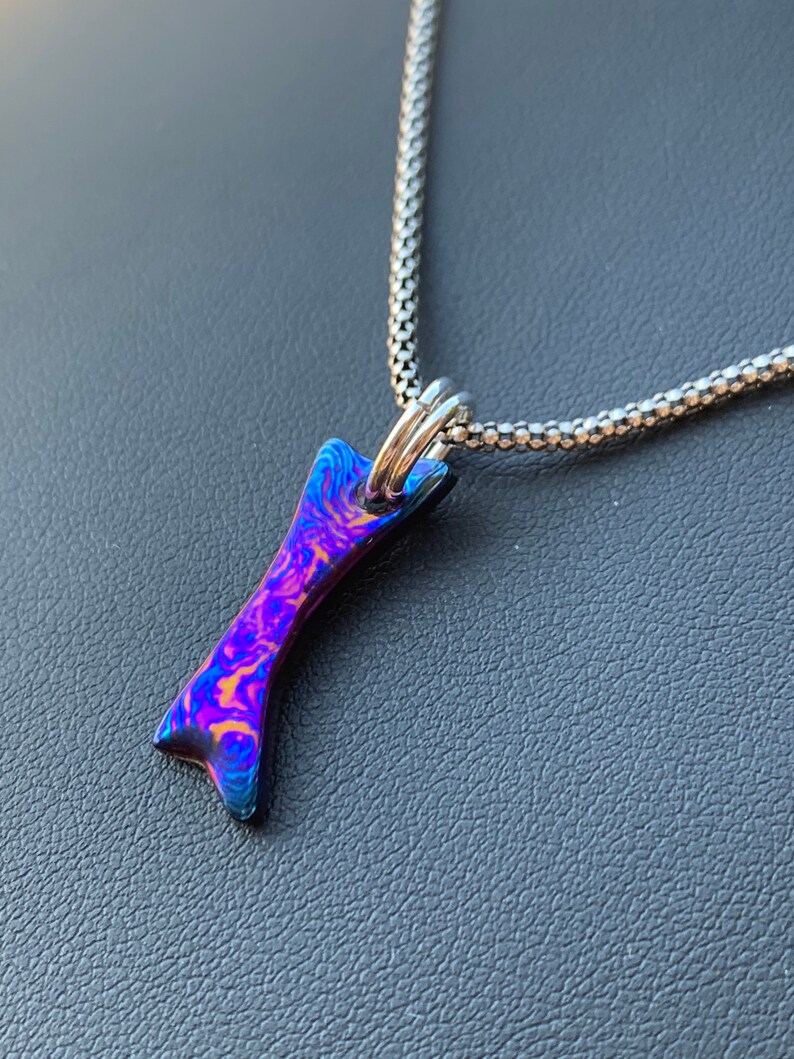 Handmade Timascus Mokuti Mokume Gane Sword Pendant Sterling Silver Necklace