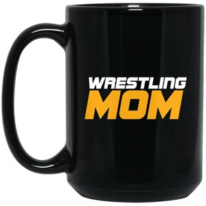Funny Wrestling Gift - Wrestling mom Large Black Mug