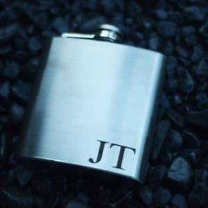 Matte Black Personalized Flask Engraved Groomsman Flask Gift Stainless Steel