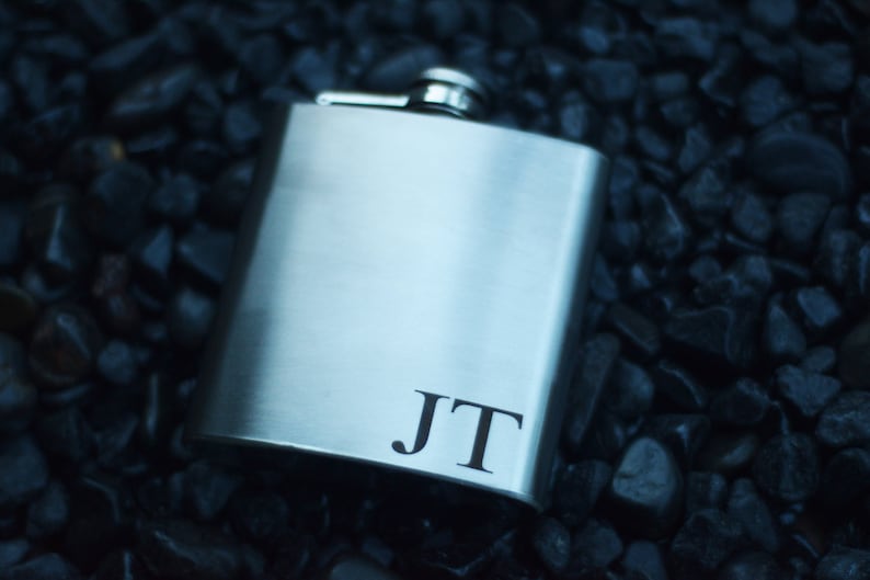 Matte Black Personalized Flask Engraved Groomsman Flask Gift Stainless Steel
