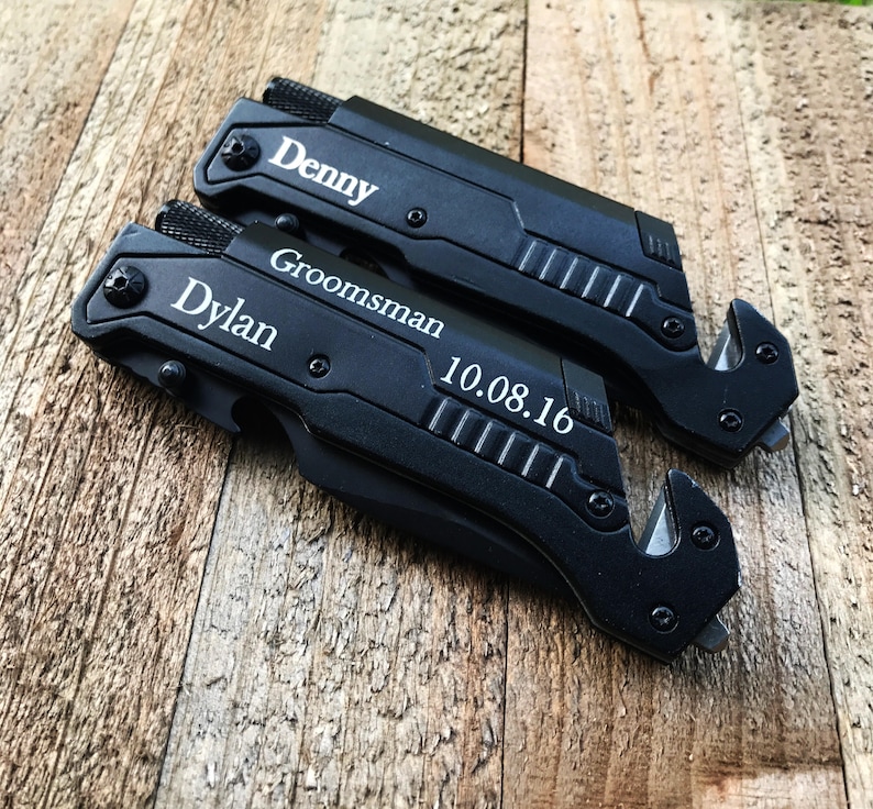 Personalized Tactical Flashlight Knife Survival Gift Pocket Etsy