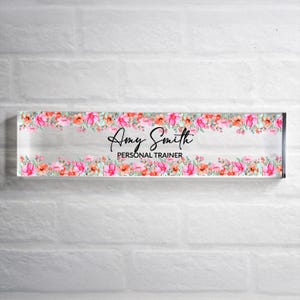 Personalized Acrylic Desk Name Plate – Custom Name Sign for Teachers, Office Decor, and Professional Desk PlaquesK259