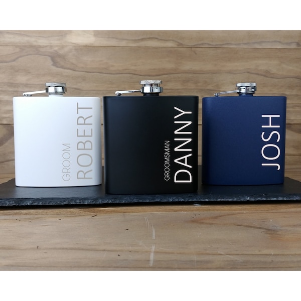 Bräutigam Flasks, Gravur Flask, Gravur Bräutigam Flask, Geschenk für Ihn, Gravur Hip Flask, Custom Flask für Ihn, Geburtstag