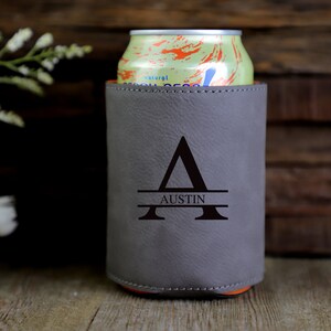 Engraved Can Coolers, Bachelor Party Gifts, Groomsmen Gifts, Groomsmen Proposals, Beer Cooler, Beer Can Holder, bottle holder, Birthday Gift Gray