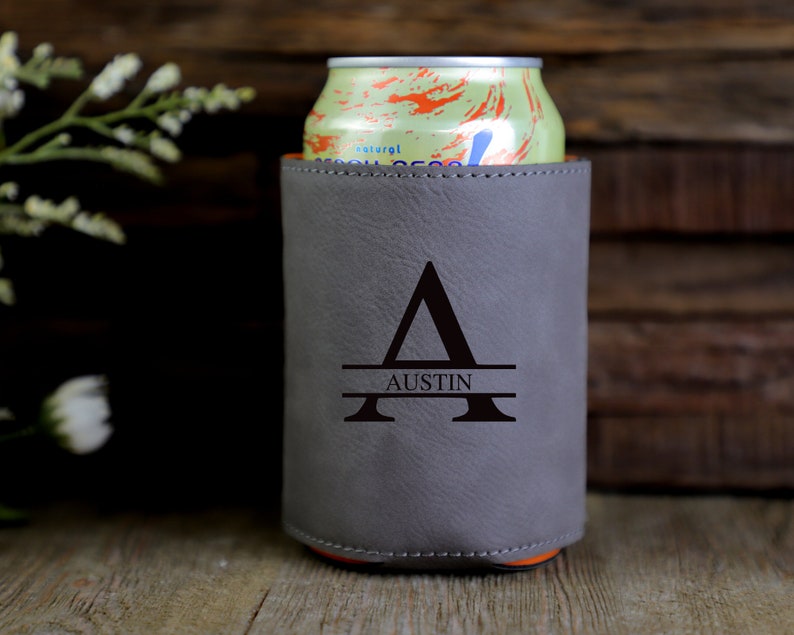 Engraved Can Coolers, Bachelor Party Gifts, Groomsmen Gifts, Groomsmen Proposals, Beer Cooler, Beer Can Holder, bottle holder, Birthday Gift Gray