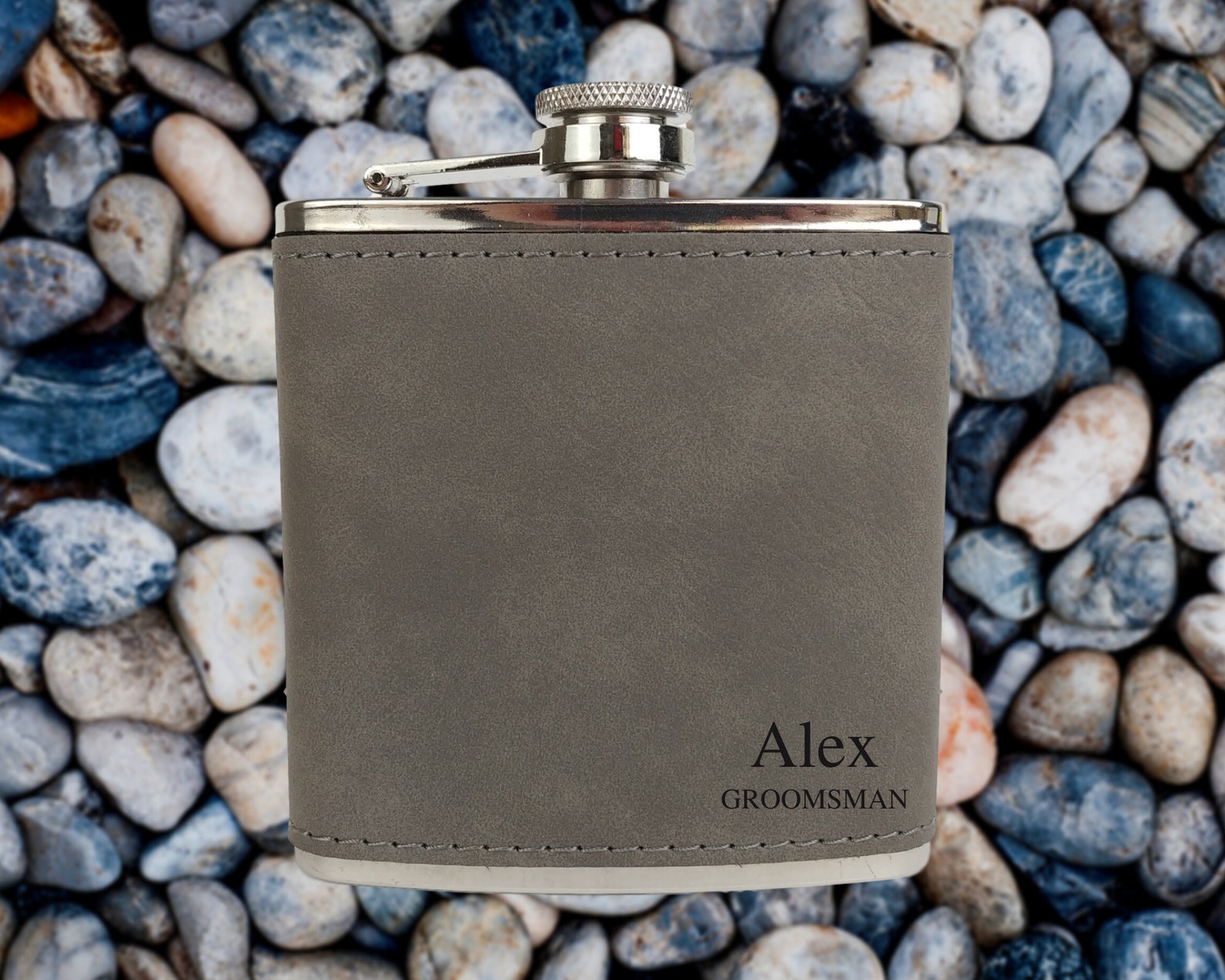 Personalized Groomsman Flasks Leather Wrapped Engraved Etsy Canada